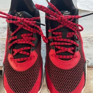 Under Armour Red and Black Curry Sneakers